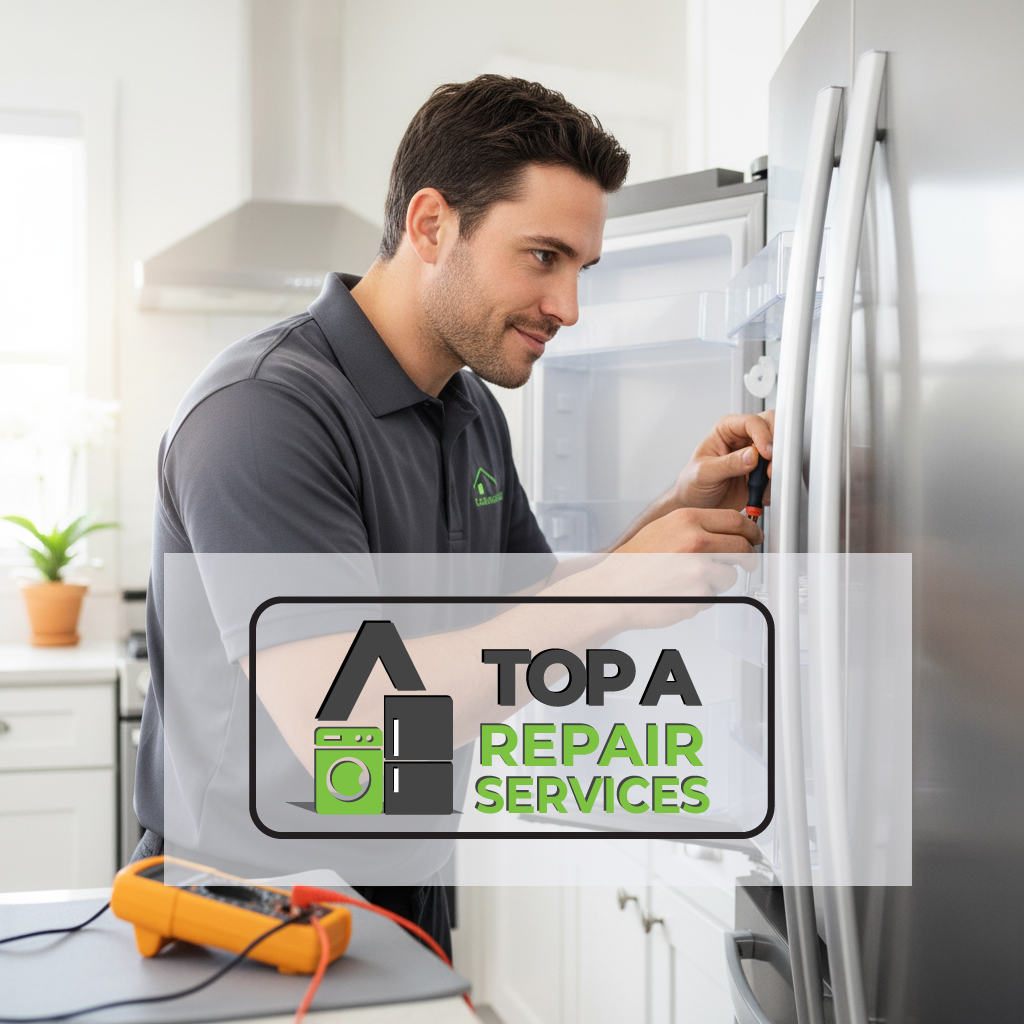 Technician repairing an appliance
